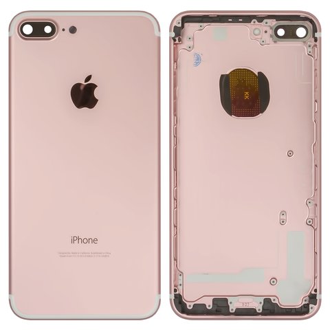 Корпус для Apple iPhone 7 Plus, розовый, с держателем SIM карты, с боковыми кнопками