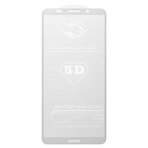 Захисне скло All Spares для Huawei Mate 10 Pro, 5D Full Glue, білий, шар клею нанесений по всій поверхні