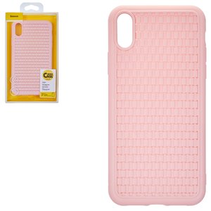 Чехол Baseus для iPhone XR, розовый, плетёный, #WIAPIPH61 BV04