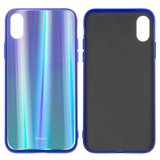 Чохол Baseus для iPhone X, синій, зелений, з переливом, скло, силікон, #WIAPIPHX-XC36