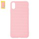 Чехол Baseus для iPhone X, iPhone XS, розовый, плетёный, пластик, #WIAPIPH58-BV04