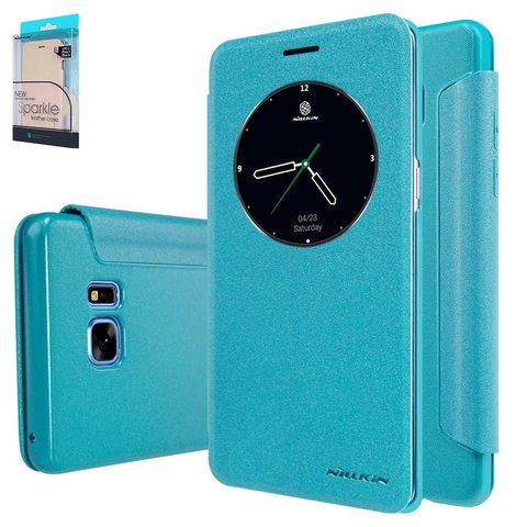 Чохол Nillkin Sparkle laser case для Samsung N930F Galaxy Note 7, м'ятний, книжка, пластик, PU шкіра, #6902048150447