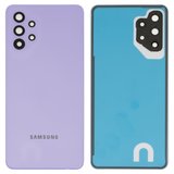 Задня панель корпуса для Samsung A325 Galaxy A32, фіолетова, із склом камери