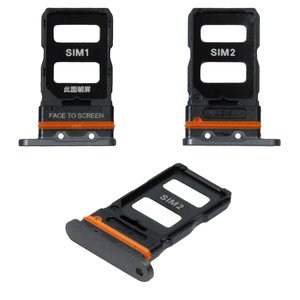 Тримач SIM карти для Xiaomi 12 Pro, чорний, gray
