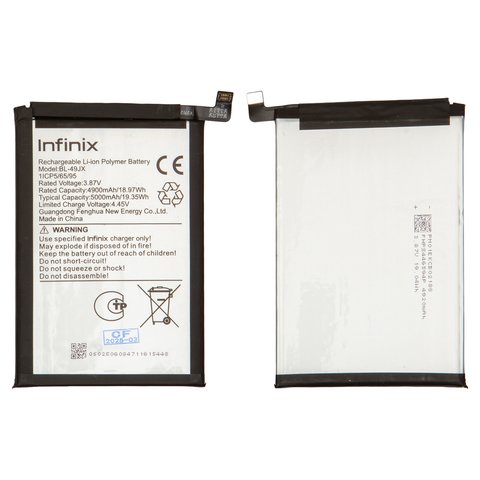 Акумулятор BL 49JX для Infinix Hot 30, Note 10 Pro, Note 11 Pro, Li Polymer, 3,87 B, 5000 мАч, Original PRC 