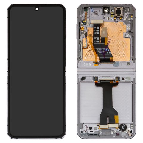 Дисплей для Samsung F741 Galaxy Z Flip6, сірий, з рамкою, Original PRC , silver shadow