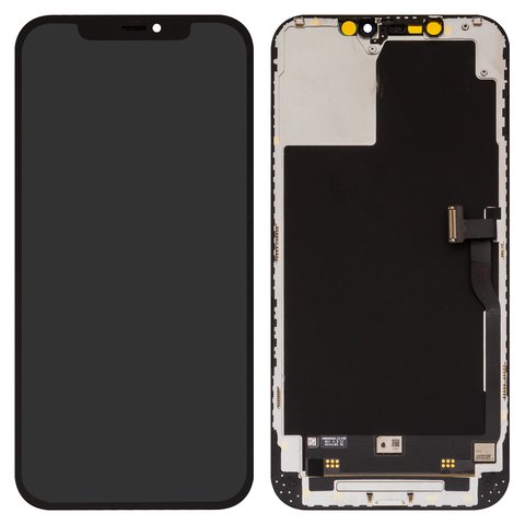 Дисплей для Apple iPhone 12 Pro Max, черный, с рамкой, High Copy, OLED 