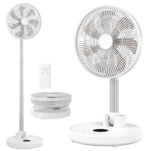 Вентилятор D1201, білий, з дисплеєм, з акумулятором, USB тип C