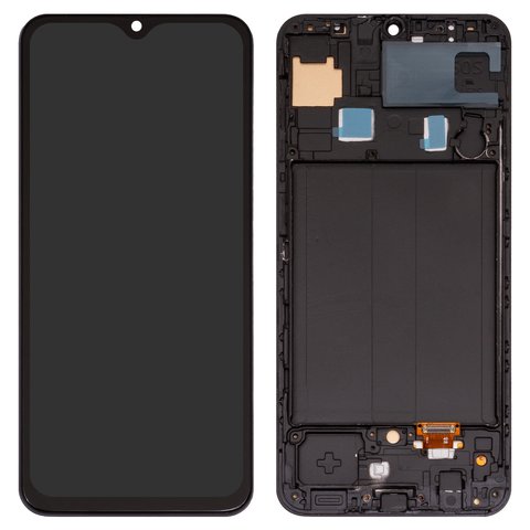 Дисплей для Samsung A305F DS Galaxy A30, A505F DS Galaxy A50, A507F DS Galaxy A50s, черный, с широким ободком, с рамкой, Сopy, TFT 