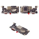 Шлейф для Xiaomi Poco F5 Pro, конектора зарядки, з мікрофоном, з компонентами, High Copy, плата зарядки