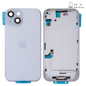 Корпус для iPhone 15, блакитний, з тримачем SIM карти, з боковими кнопками, Original PRC , EU version
