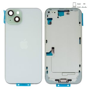 Корпус для iPhone 15 Plus, зелений, з тримачем SIM карти, з боковими кнопками, Original PRC , EU version
