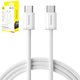 USB кабель Baseus Dynamic 4, 2xUSB тип-C, 100 см, 100 Вт, белый, в нейлоновой оплетке, #P10381400211-00