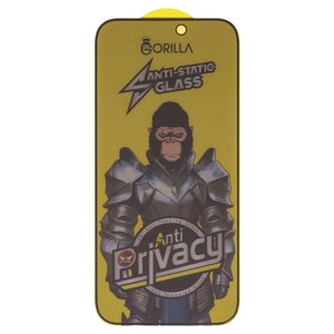 Защитное стекло Gorilla для Apple iPhone 17 Pro Max, совместимо с чехлом, Full Glue, Anti Static, Anti Peeping, черный