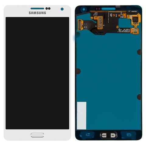 LCD compatible with Samsung A700 Galaxy A7, white, without frame, Original PRC , original glass 