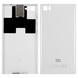 Panel trasero de carcasa puede usarse con Xiaomi Mi 3, blanco, con botones laterales,  con sujetador de tarjeta SIM, TD-SCDMA