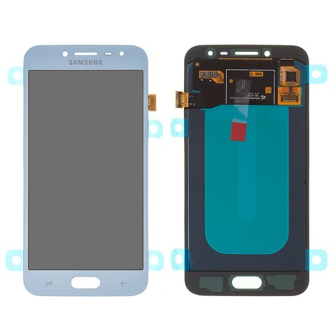 Pantalla LCD puede usarse con Samsung J250 Galaxy J2 2018 , J250 Galaxy J2 Pro 2018 , azul claro, sin marco, original vidrio reemplazado 