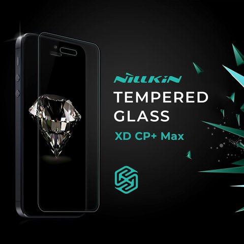 Tempered Glass Screen Protector Nillkin XD CP+ Max compatible with Huawei Honor V20, Nova 4, 0.3 mm 9H, Anti Fingertip, 5D Full Glue, black, the layer of glue is applied to the entire surface of the glass  #6902048169579