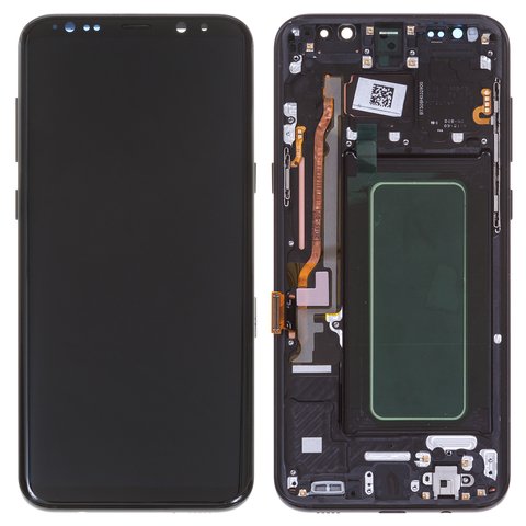 Дисплей для Samsung G955 Galaxy S8 Plus, черный, с рамкой, Оригинал переклеено стекло , midnight black