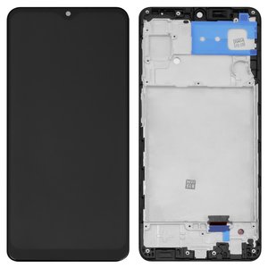 LCD compatible with Samsung A225 Galaxy A22, black, with frame, High Copy, with wide edge, OLED  
