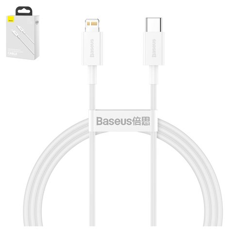 USB Cable Baseus Superior, USB type C, Lightning, 100 cm, 20 W, white  #CATLYS A02