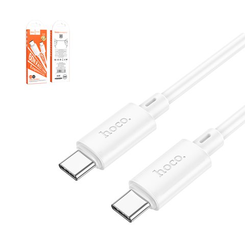 Cable USB Hoco X88, 2xUSB tipo C, 100 cm, 60 W, blanco, #6931474783370