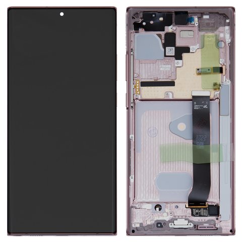 LCD compatible with Samsung N985F Galaxy Note 20 Ultra, N986B Galaxy Note 20 Ultra 5G, bronze, with frame, Original, service pack, mystic bronze  #GH82 23511D GH82 23622D