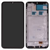 LCD compatible with Samsung A245 Galaxy A24, (black, with frame, High Copy, (OLED))