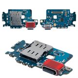 Flat Cable compatible with Samsung S921 Galaxy S24, (charge connector, with SIM-connector, with microphone, Original (PRC), charging board)