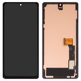 LCD compatible with Google Pixel 7 Pro, (black, with frame, Copy, (TFT))