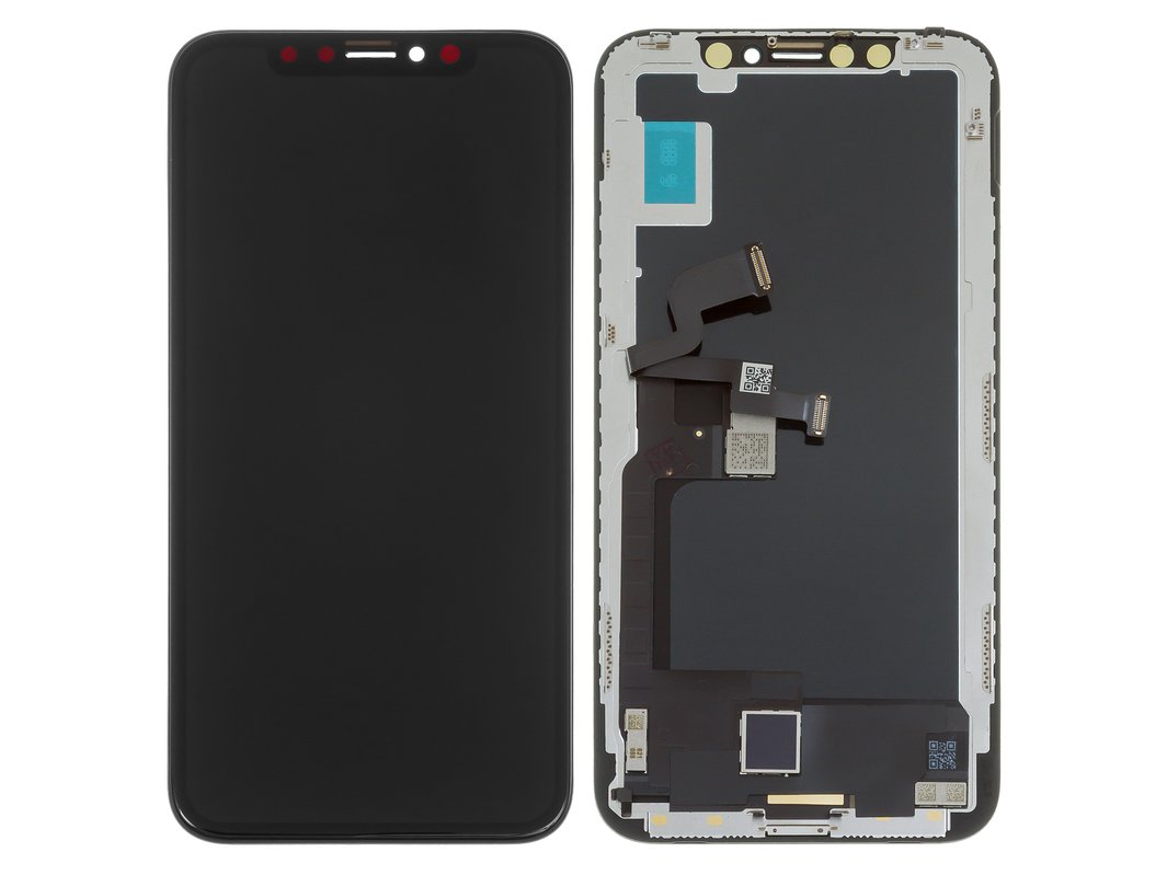 LCD compatible with iPhone X, (black, with frame, AA, (OLED), НЕ.Х OEM  hard) - GsmServer