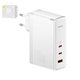 Mains Charger Baseus GaN5 Pro, (140 W, Quick Charge, white, with cable USB type C to USB type C, 3 outputs) #CCGP100202