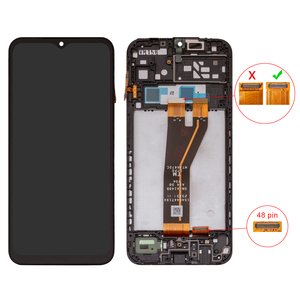 LCD compatible with Samsung A146B Galaxy A14 5G, black, with frame, Original PRC , 48 pin, SM A146B A14 5G V04 