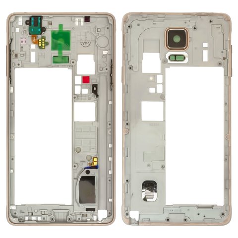 Parte media de carcasa puede usarse con Samsung N910H Galaxy Note 4, dorada