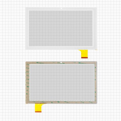 Cristal táctil puede usarse con China Tablet PC 10,1"; Impression ImPAD 1005, blanco, 251 mm, 45 pin, 150 mm, capacitivo, 10,1", #MJK 0692 FPC XC PG1010 031 A0 FPC ZP9193 101F HXD 1014A2 MF 669 101F