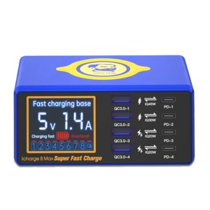 Adaptador de red Mechanic iCharge 8MAX , 110 W, Quick Charge, Power Delivery PD , con cargador inalámbrico, 8 puertos