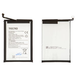 Batería BL 49NT puede usarse con Tecno Pop 7 BF6 , Pop 8, Pop 9 4G, Spark Go 2023  BF7 , Spark Go 2024  BG6 , Spark Go 1 KL4 , Li Polymer, 3.85 V, 5000 mAh, Original PRC 
