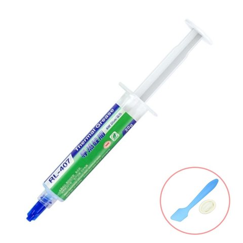 Pasta térmica RELIFE  RL 407 , de silicona, en jeringa, 20 ml, azul
