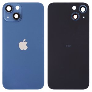 Panel trasero de carcasa puede usarse con iPhone 13, azul, con vidrio de cámara, small hole