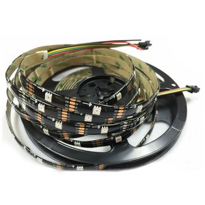 Светодиодная лента RGB SMD5050, WS2813 черная, с управлением, IP65, 5 В, 30 диодов м, 5 м 