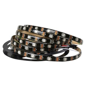Светодиодная лента RGB SMD5050, WS2812B черная, c управлением, IP65, 5 В, 30 диодов м, 5 м 