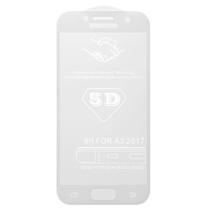 Защитное стекло All Spares для Samsung A320 Galaxy A3 2017 , 5D Full Glue, белый