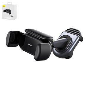 Автомобільний тримач Baseus T Space Solar Electric for Tesla, чорний, на панель, автоматичний затискний механізм, З сонячною панеллю, #C40351300111 00