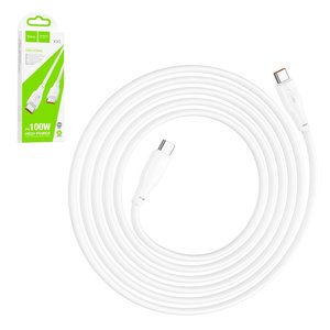 USB кабель Hoco X93, 2xUSB тип C, 200 см, 100 Вт, білий, PD, #6931474790729