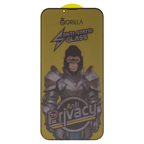 Защитное стекло для Apple iPhone 13 Pro Max, iPhone 14 Plus, совместимо с чехлом, Full Glue, Anti Static, Anti Peeping, черный, gorilla