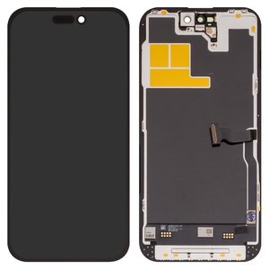Дисплей для iPhone 14 Pro, чорний, з рамкою, без помилки, Box , OLED , GXQC soft, 120Hz