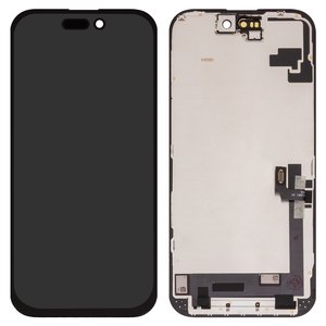 Дисплей для iPhone 16, чорний, з рамкою, Copy, без опакування, TFT , ZY, IN CELL HD+